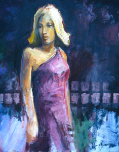 Model: Blonde Girl Purple Dress