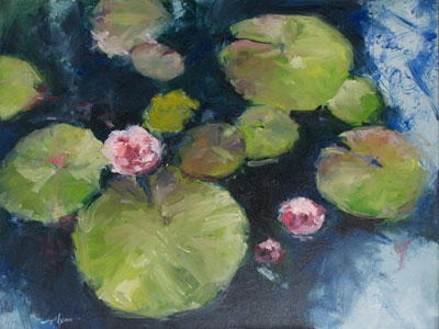 Lily Pads, Three Blooms