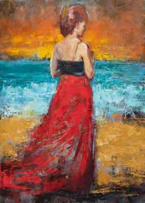 Lady in Red Beach